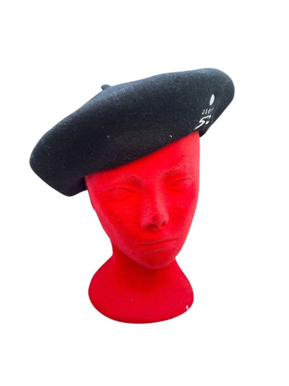 Oxbow Black 100% Wool Beret Flora Super Size 11 1/2